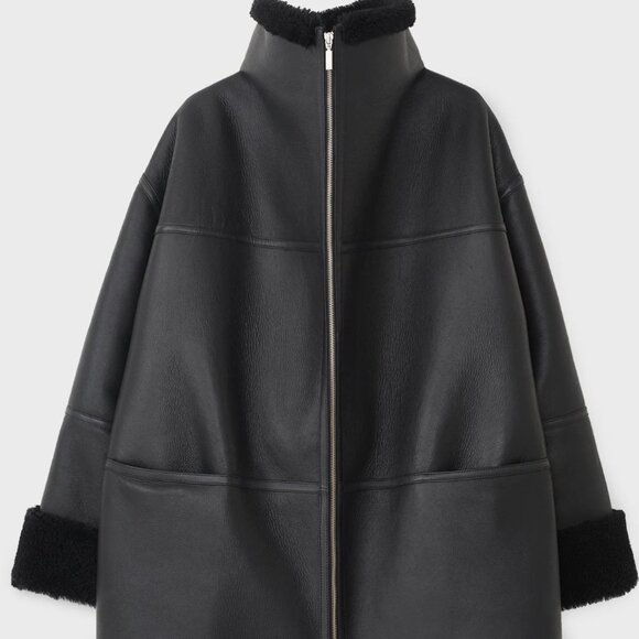 Authentic Toteme Women's Fur Zip-up Leather Jacket coat (MFSP $2500) XS/S - Picture 1 of 8